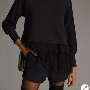 Anthropologie Tulle Sweatshirt